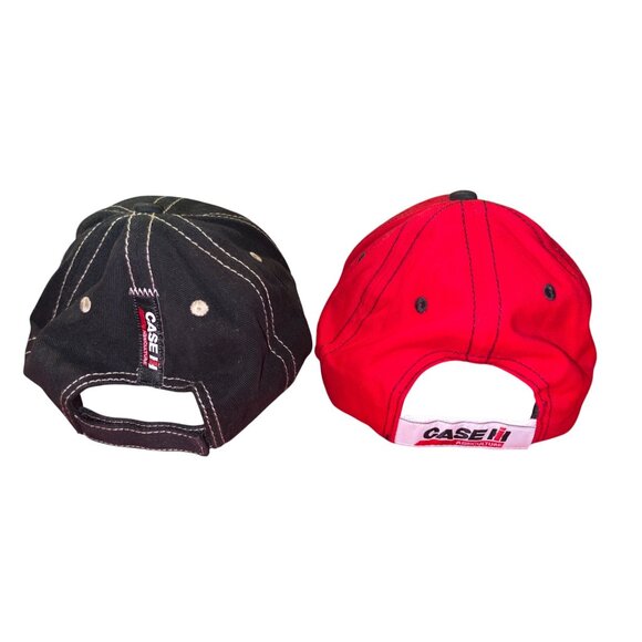 Case IH Red & Black Embroidered Adj Caps Cotton Blend Unisex Farm Equipment Logo - Picture 2 of 5